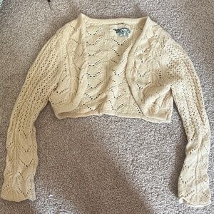 Vintage Y2K Abercrombie & Fitch Beige Knit Women's Shrug